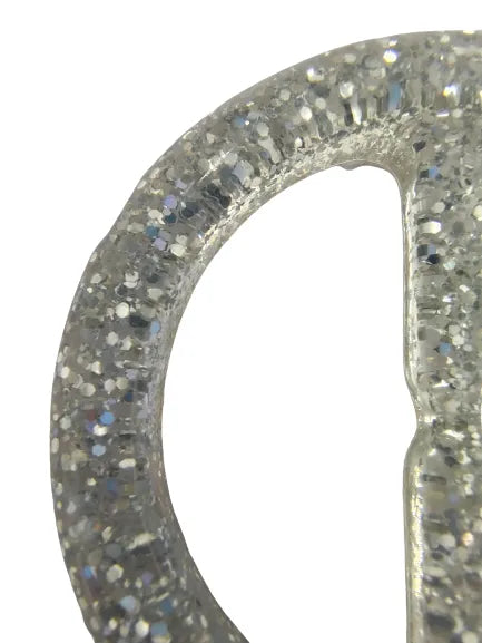 Ani Accessories circular silver resin ring buckle with zooming  corner image.