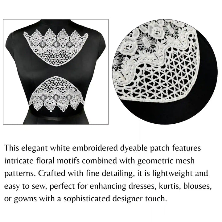 Ani Accessories cross floral style pair patch for apparel decoration, craft work and custom sewing use.