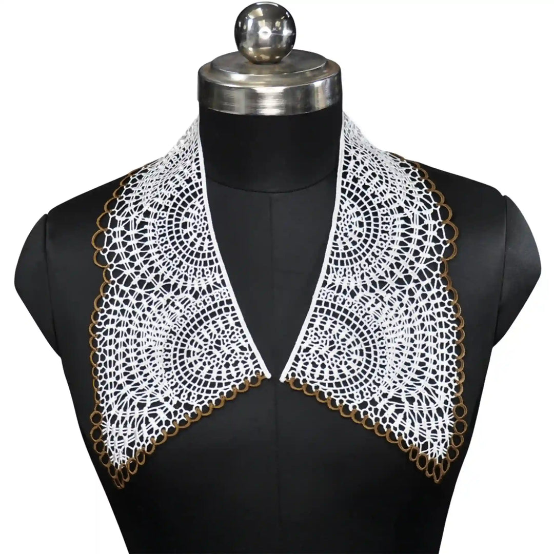 Ani Accessories cutwork floral Puritan collar with delicate embroidery for dresses, blouses and vintage style outfits