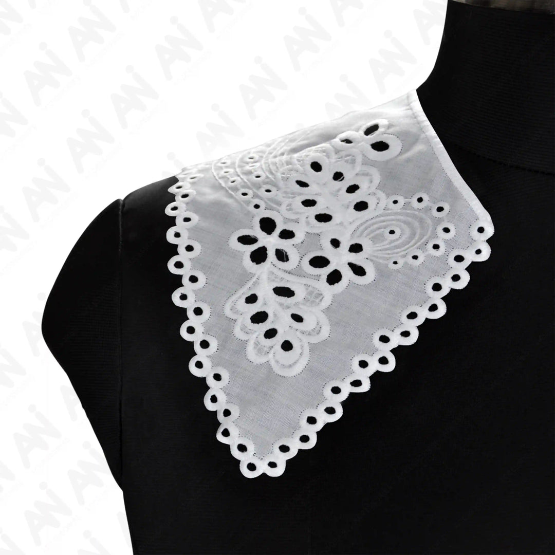 Ani Accessories decorative floral cutwork collar patch with fine lace work for gown and kurti enhancement