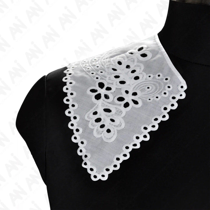 Ani Accessories decorative floral cutwork collar patch with fine lace work for gown and kurti enhancement