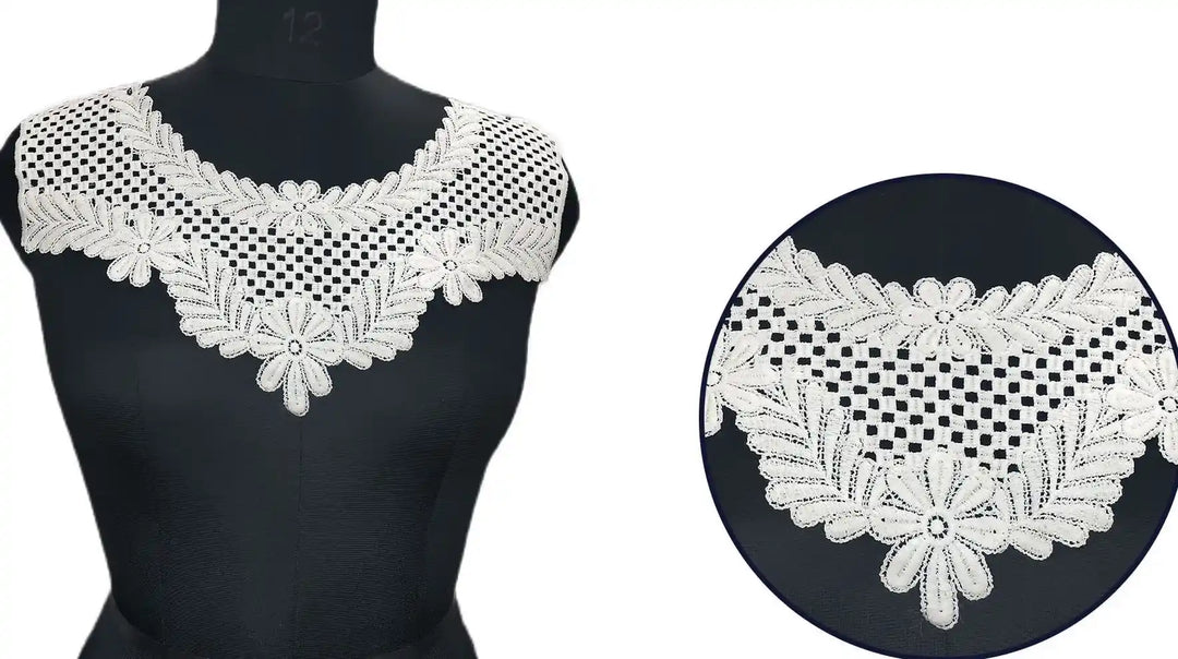 Ani Accessories decorative honeycomb style floral touch yoke applique for DIY fashion and couture wear