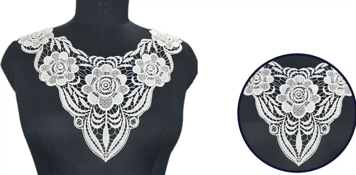 Ani Accessories decorative sunflower leafy design neckline applique for DIY fashion and couture styling