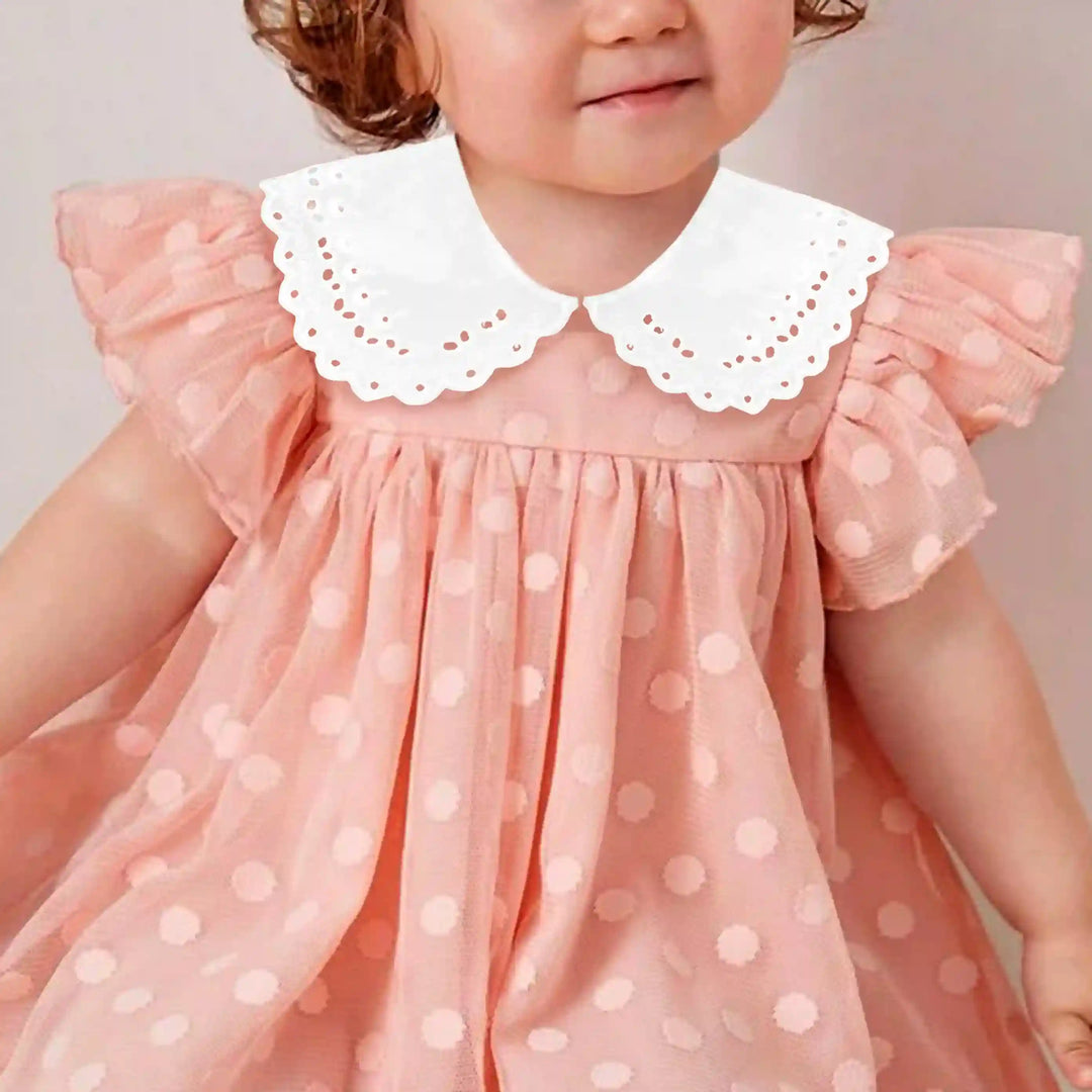 Ani Accessories detachable Peter Pan collar for kid with soft lace trim for dresses and party wear styling