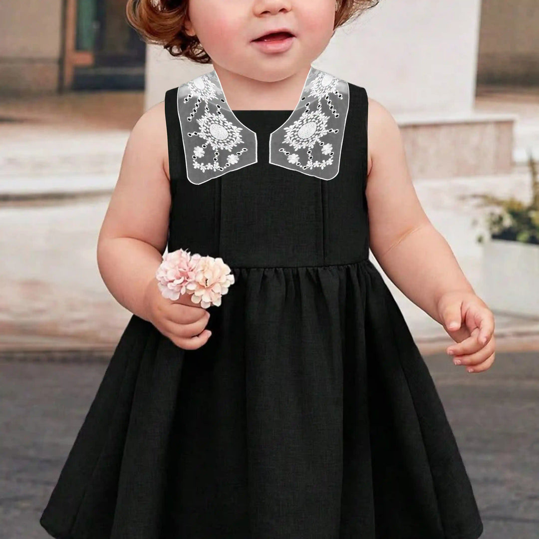 Ani Accessories detachable embroidered collar for kids with elegant lace detail for dresses and party wear styling