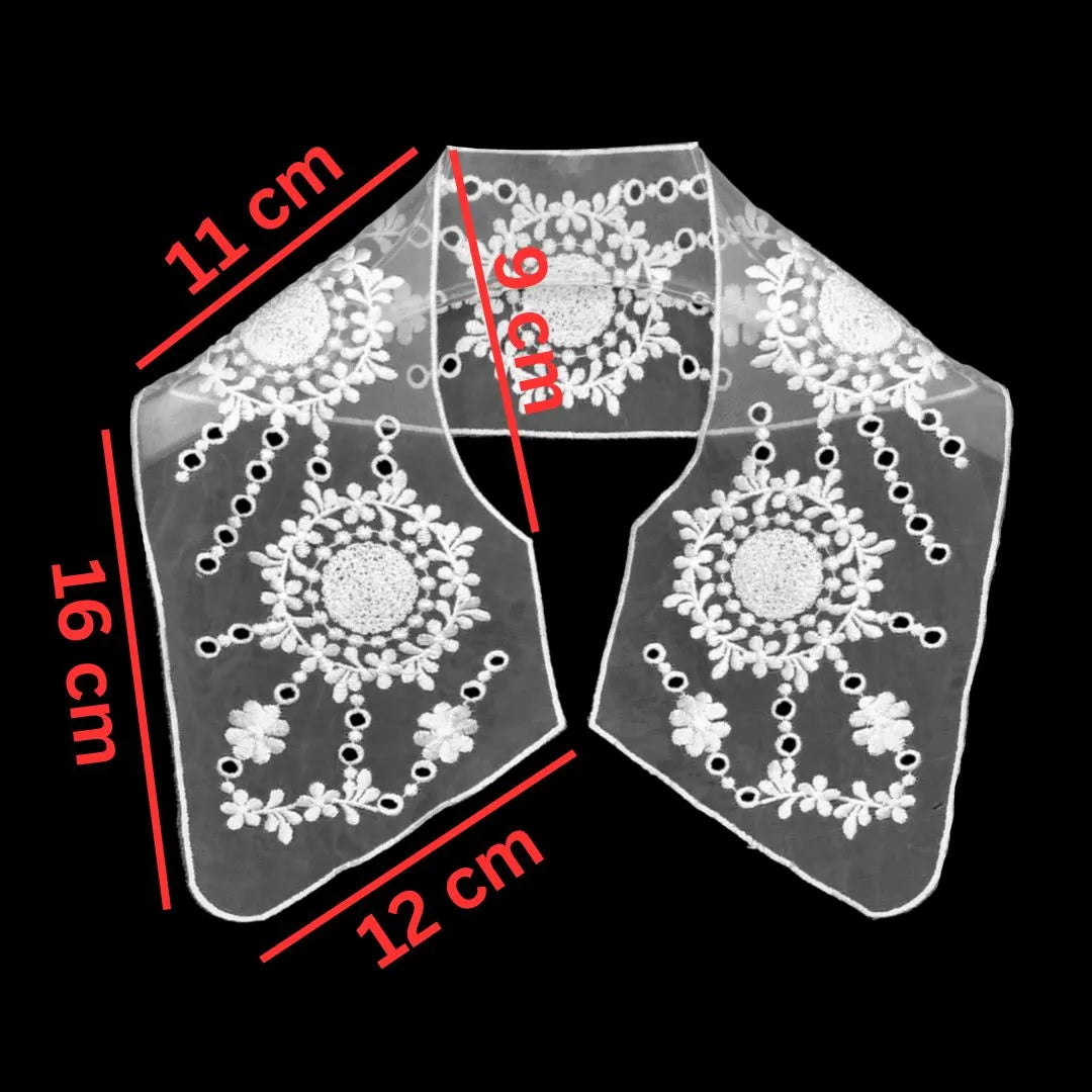 Ani Accessories detachable embroidered collar for kids with floral threadwork for dress styling