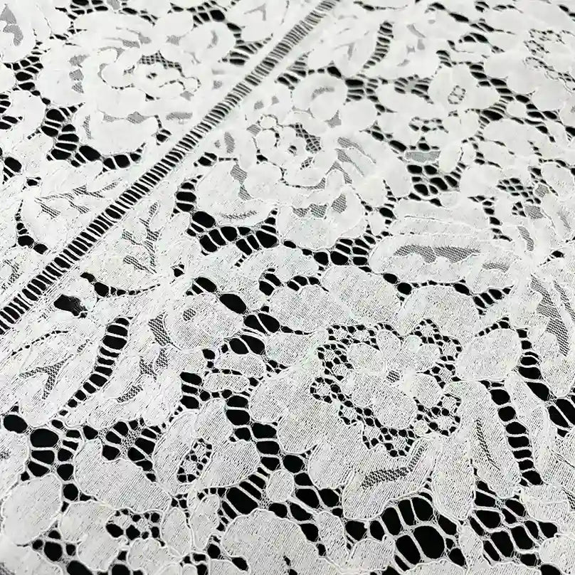 Ani Accessories dyeable Chantilly lace floral French fabric 22 inches for luxury garments and designer wear