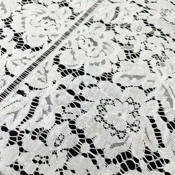 Ani Accessories dyeable Chantilly lace floral French fabric 22 inches for luxury garments and designer wear