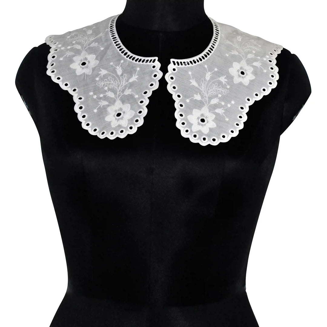 Ani Accessories elegant floral Peterpan collar with delicate embroidery for dresses blouses and DIY fashion