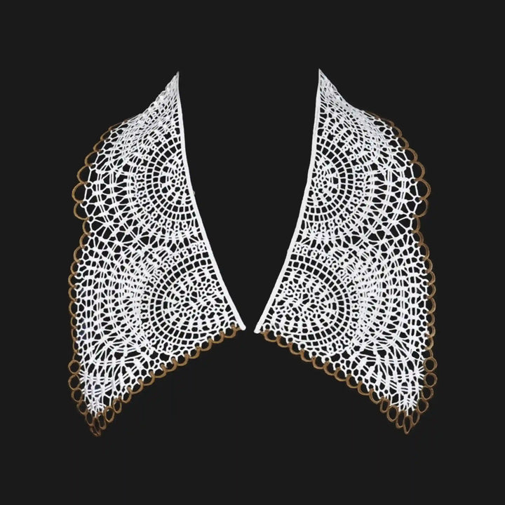 Ani Accessories elegant floral cutwork Puritan collar for dresses, blouses and classic fashion styling