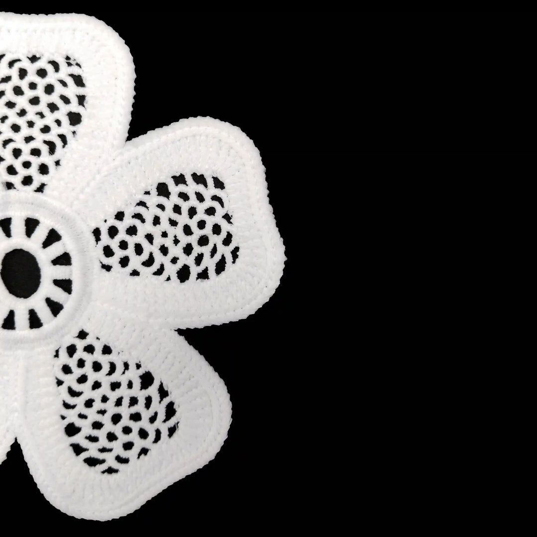 Ani Accessories elegant shimmering petals crochet cotton sew patch for saree kurti blouse embellishment