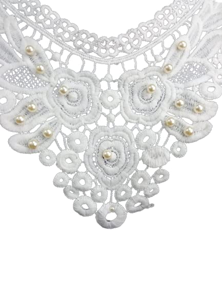 Ani Accessories embroidered Victorian oval lace yoke ideal for sewing on dresses, blouses and couture outfits