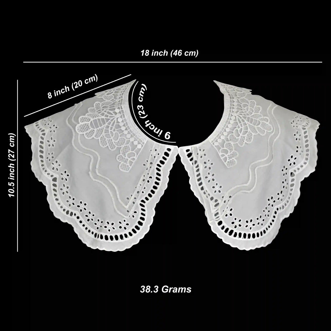 Ani Accessories embroidered Victorian revival cutwork floral collar applique for dresses kurtis and blouses
