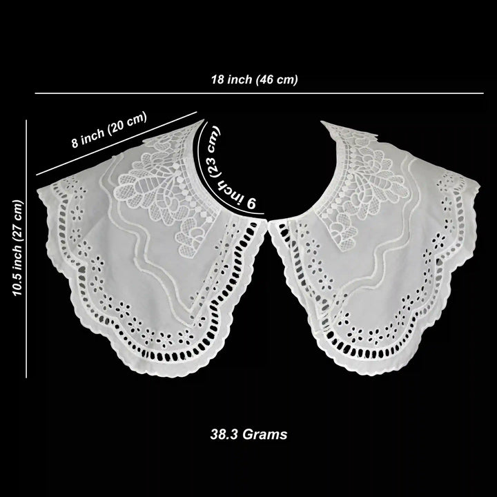 Ani Accessories embroidered Victorian revival cutwork floral collar applique for dresses kurtis and blouses