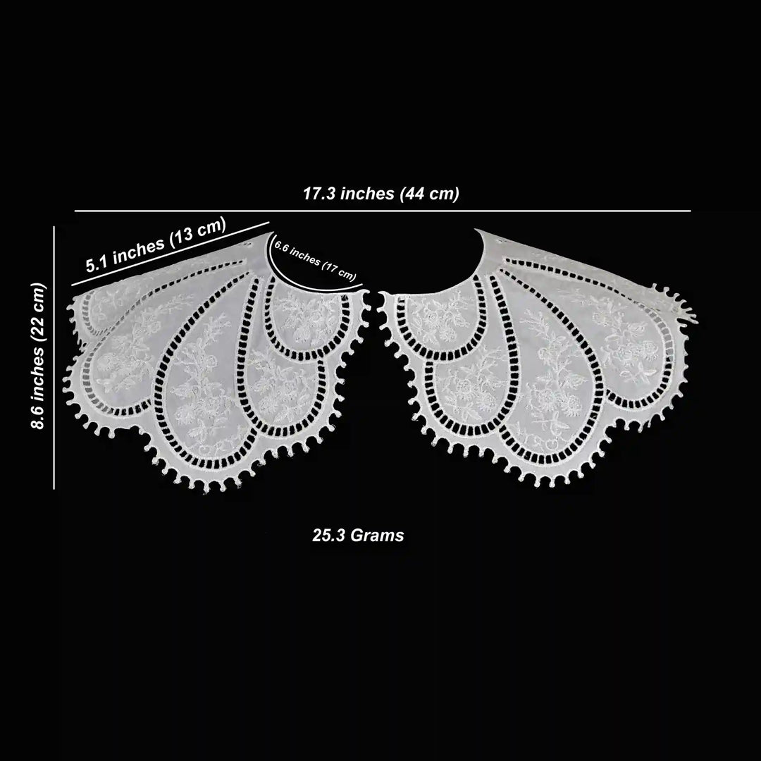 Ani Accessories embroidered broderie anglaise design Peter Pan collar applique for dresses kurtis and blouses