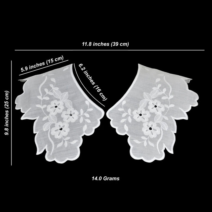 Ani Accessories embroidered detachable lace collar accessory for dresses kurtis and blouses