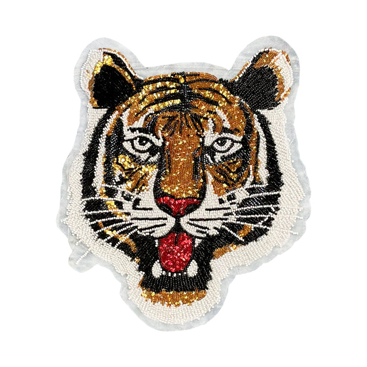 Ani Accessories embroidered tiger patch, perfect for jackets, bags, denim, and DIY fashion projects