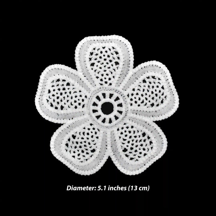 Ani Accessories floral clover crocheted appliqué patch for kurti blouse dress embellishment sewing