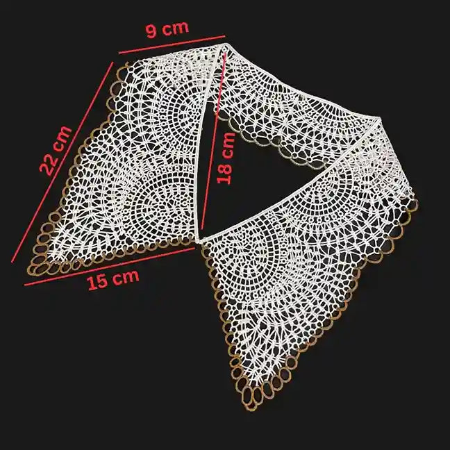 Ani Accessories floral cutwork Puritan collar with classic pointed shape for sewing and apparel decoration