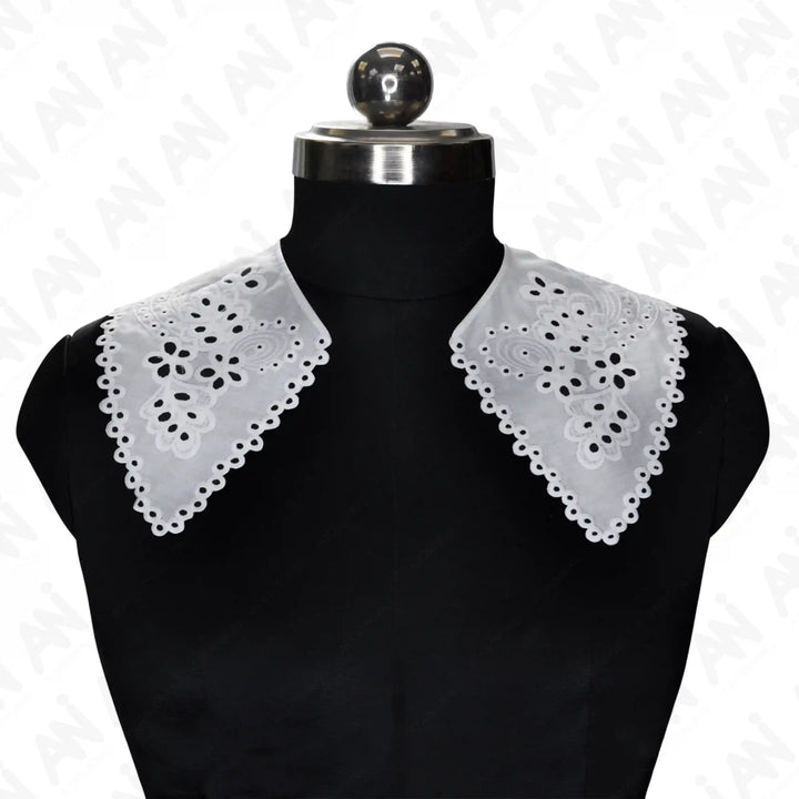 Ani Accessories floral cutwork neck collar applique with elegant lace detail for dresses, kurtis and festive wear styling