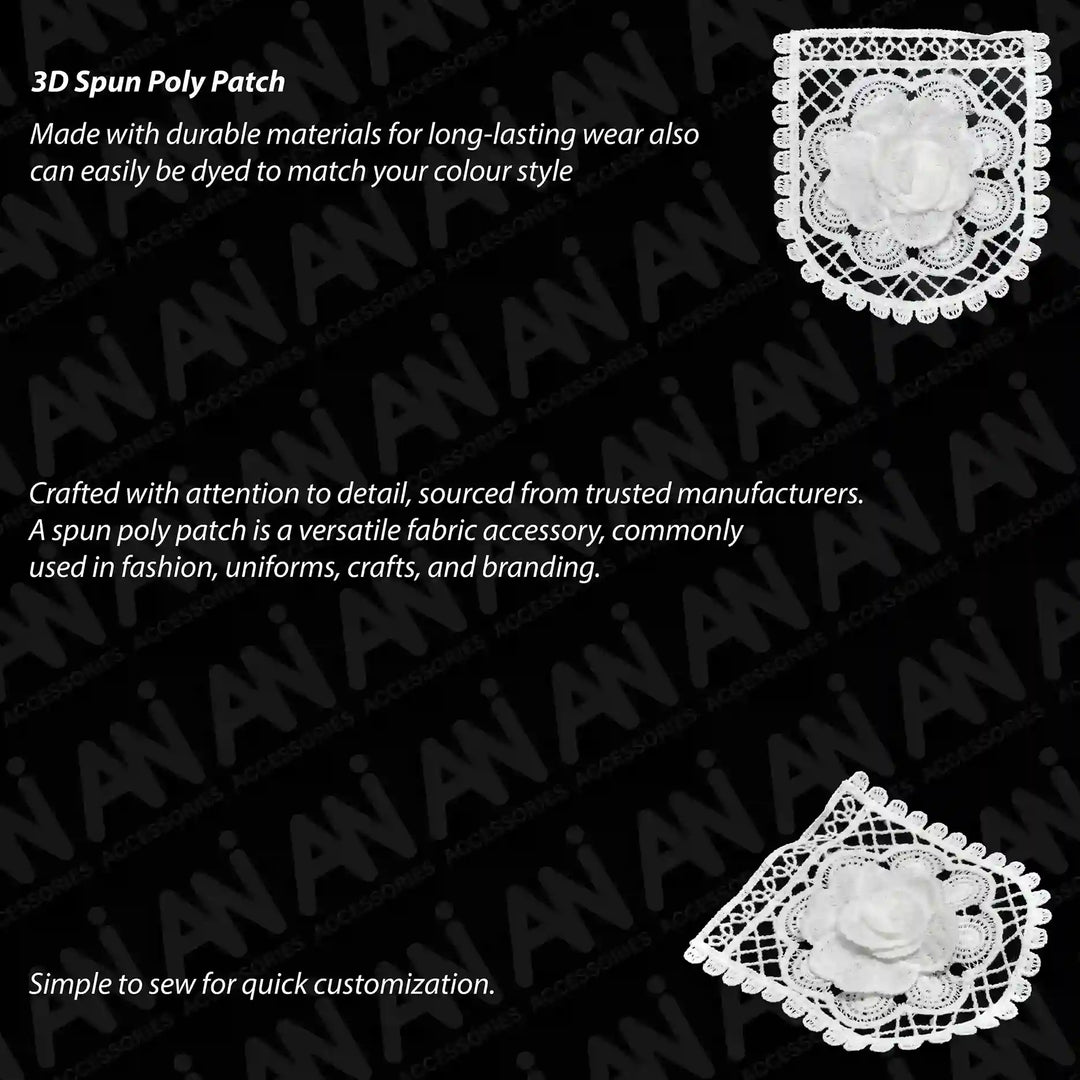 Ani Accessories floral rose cut work spun poly patch for dress blouse kurti sewing decoration