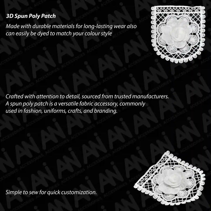 Ani Accessories floral rose cut work spun poly patch for dress blouse kurti sewing decoration