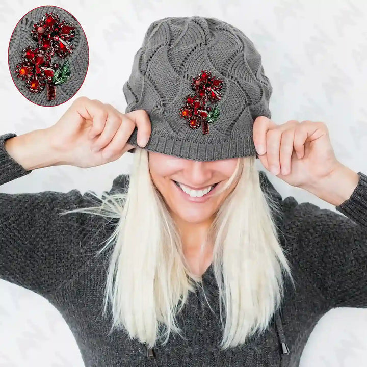 Ani Accessories floral sew patch shown on model highlighting elegant design for modern outfits and accessories