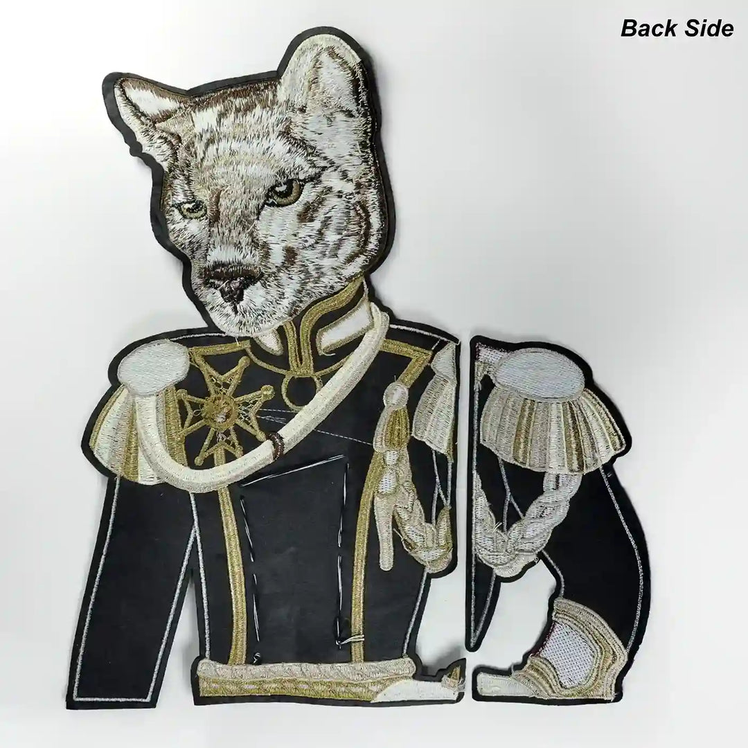 Ani Accessories fox sew on patch backside view for jackets shirts denim jeans bags and clothing projects with clean finish