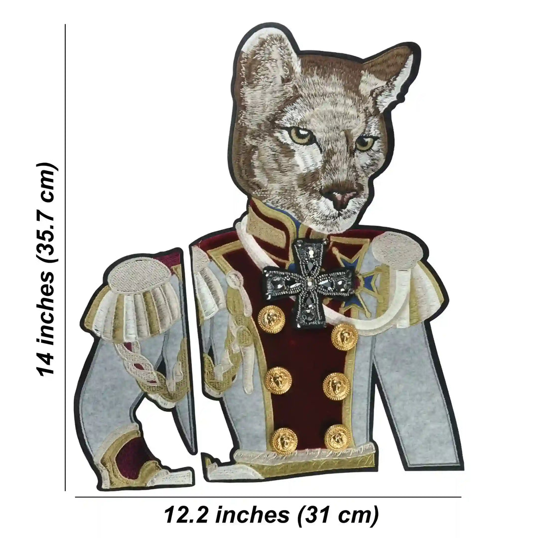 Ani Accessories fox sew on patch size view for jackets shirts denim jeans bags and DIY clothing projects with animal designHD