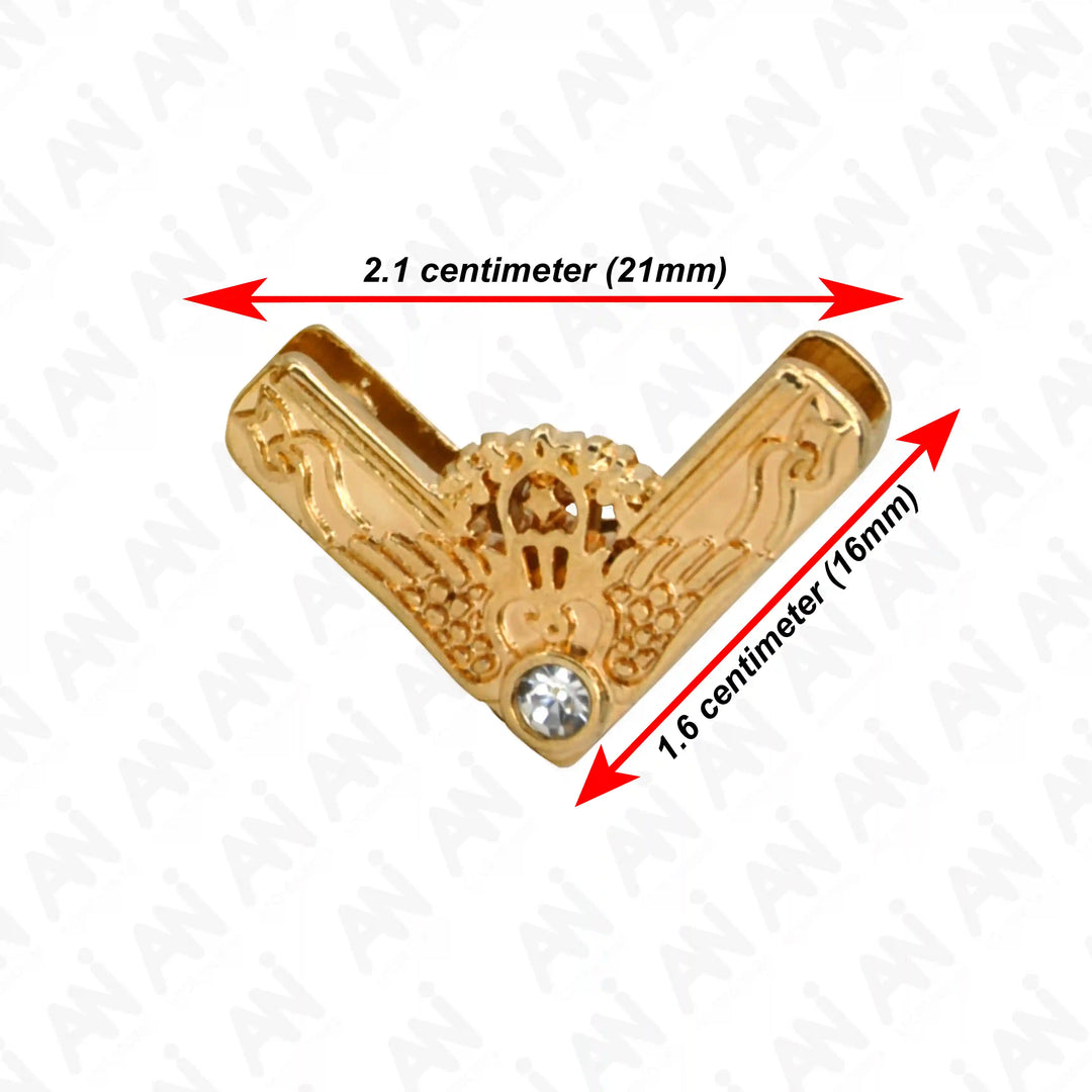 Ani Accessories |  Gold glided glamour with rhinestone  dimension of 2.1*1.6 cm