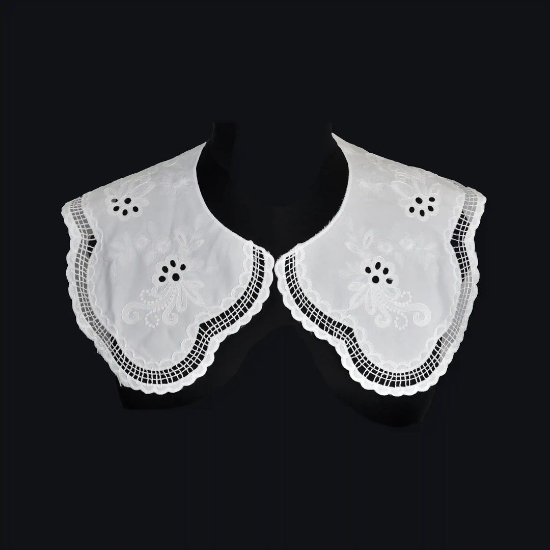 Ani Accessories handcrafted cutwork floral style Peterpan collar with fine embroidery for garment enhancement