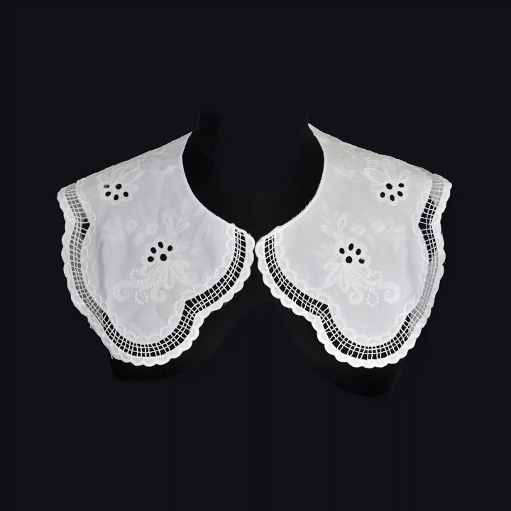 Ani Accessories handcrafted cutwork floral style Peterpan collar with fine embroidery for garment enhancement