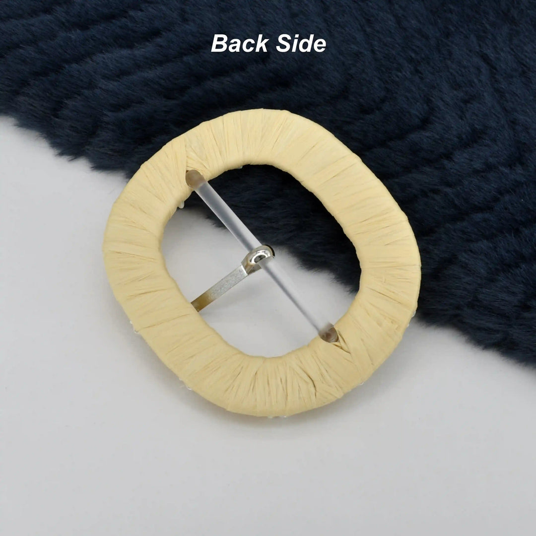 Ani Accessories handmade raffia buckle with starfish straw woven buckle for belt bag boho DIY craft decor