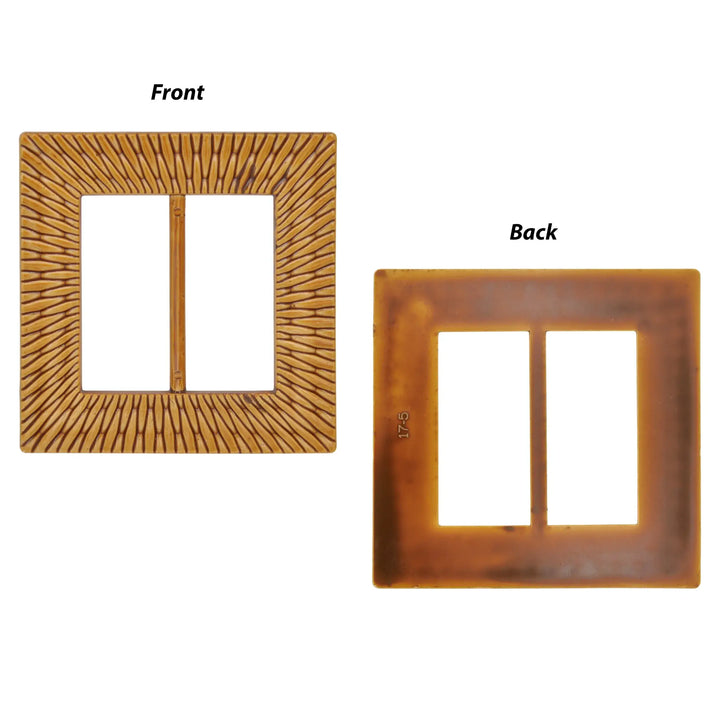 Ani Accessories imitation square raffia buckle showing front and back views on a white background
