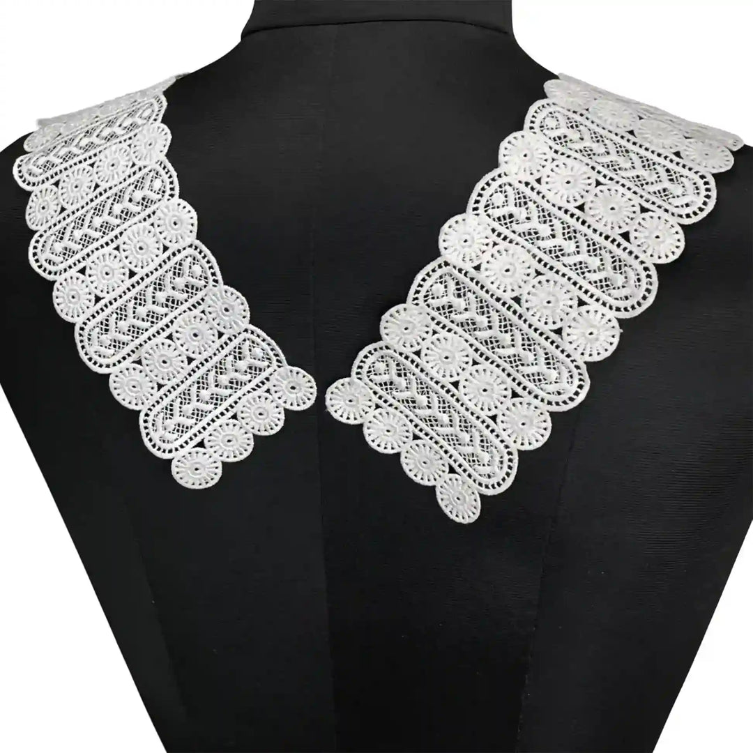 Ani Accessories pair of dyeable spun poly motif strip patches ideal for dresses, kurtis and creative tailoring work.