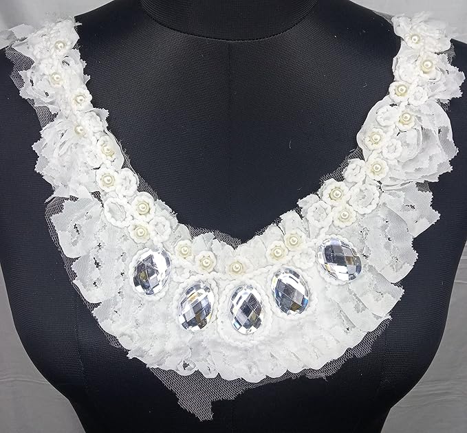 Ani Accessories pearl floral oval diamond luxury neckline with rich detailing for premium designer wear