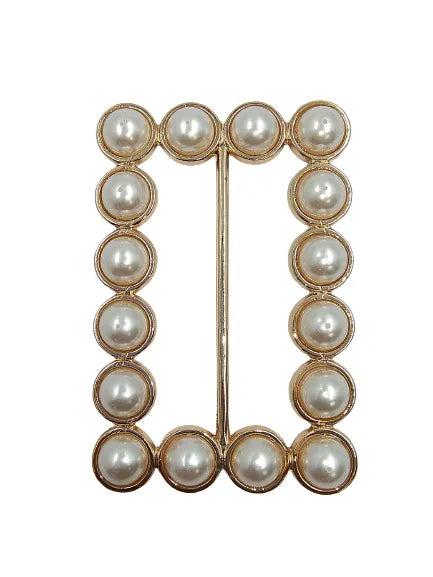 Buy now Ani Accessories pearl metal buckle in a white background