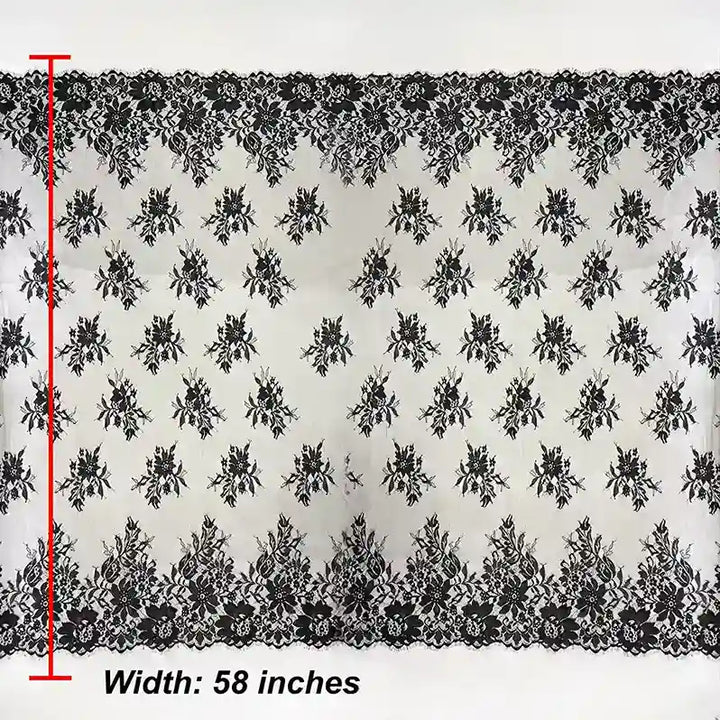 Ani Accessories premium Chantilly lace floral corded French fabric 58 inches for gowns and couture use