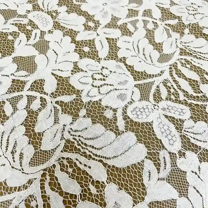 Ani Accessories premium Chantilly lace floral scalloped fabric 28 inches for wedding and couture use