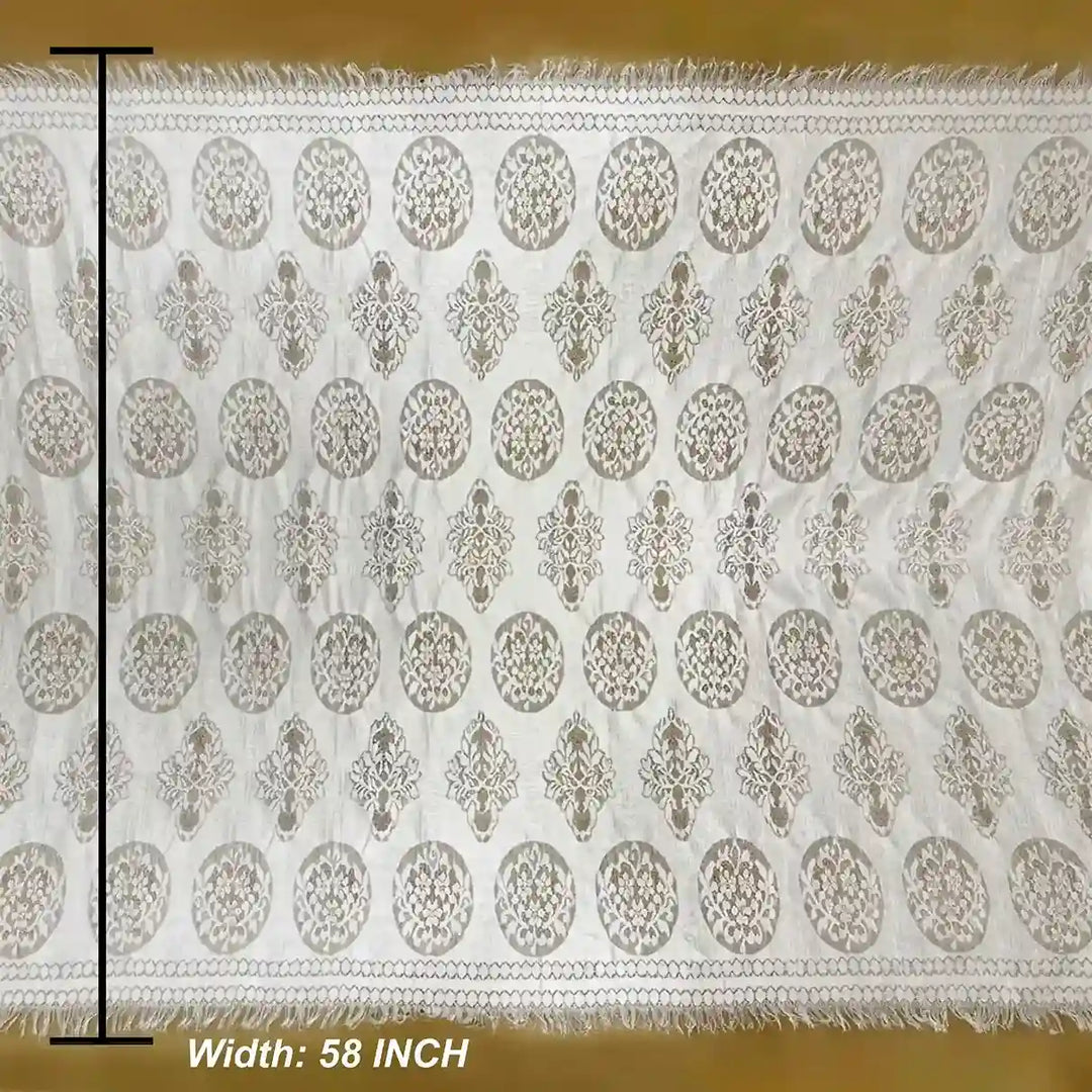 Ani Accessories premium French dyeable fabric damask medallion floral 58 inches for wedding dresses showing size
