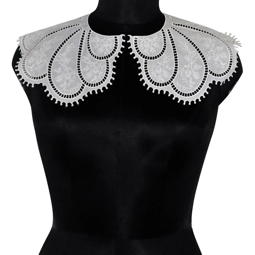 Ani Accessories premium broderie anglaise embroidered Peter Pan collar for couture fashion detailing
