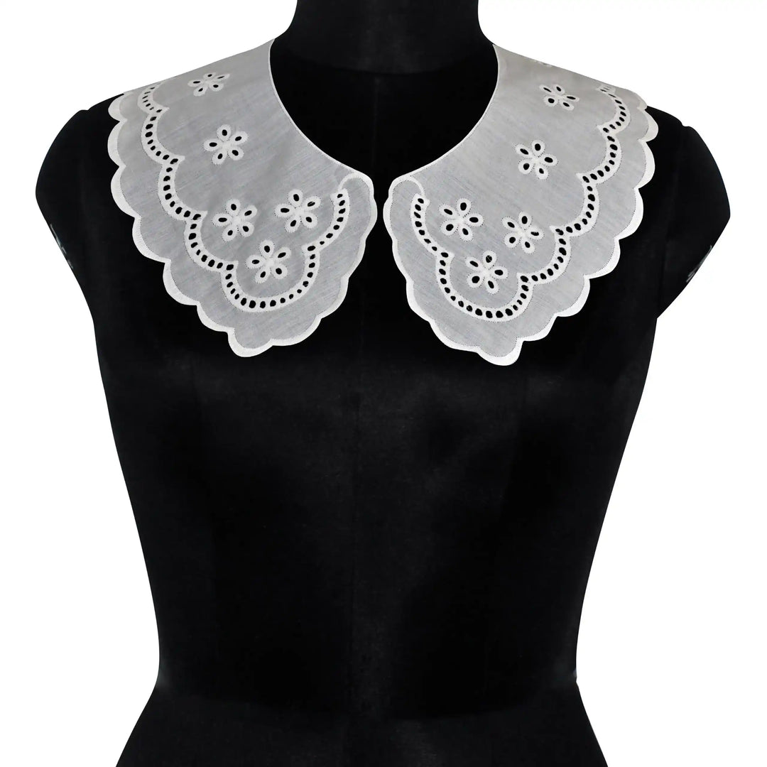 Ani Accessories premium broderie anglaise embroidered collar for couture fashion and garment detailing