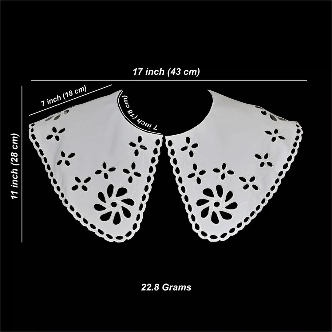 Ani Accessories premium cutwork embroidered Peterpan collar for couture fashion detailing