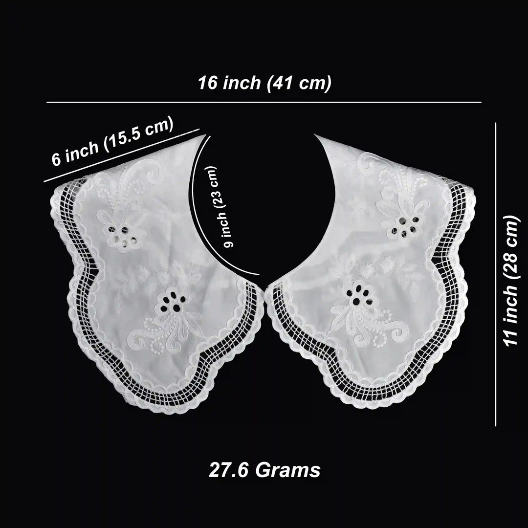 Ani Accessories premium cutwork floral embroidered Peterpan collar for couture fashion detailing