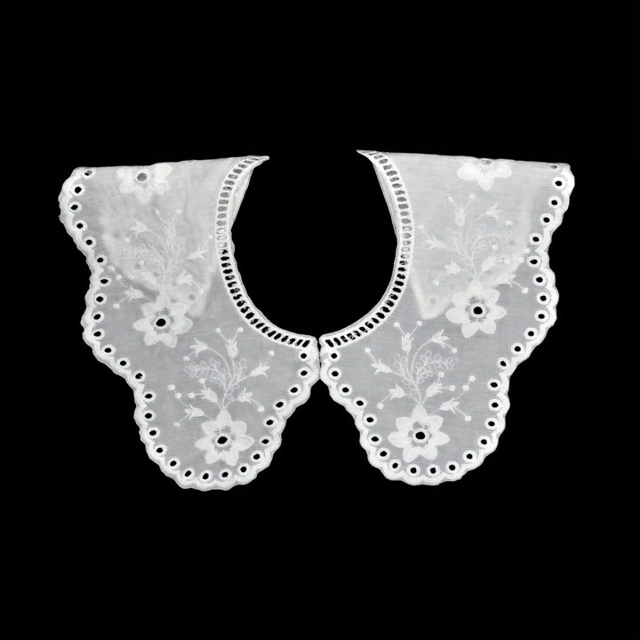 Ani Accessories premium elegant floral embroidered Peterpan collar for couture fashion detailing