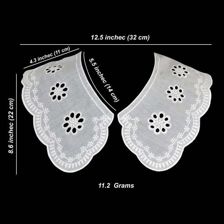 Ani Accessories premium point de gaze Peterpan collar with intricate embroidery for fashion and DIY sewing