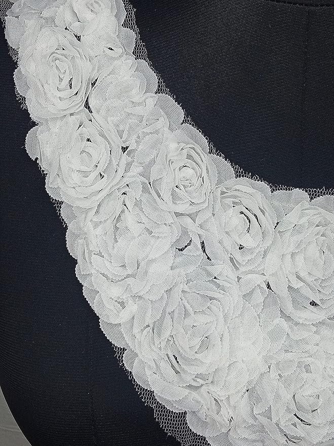 Ani Accessories rosy floral fantasy neckline close-up showing intricate embroidery, soft floral curves, and premium thread detailing