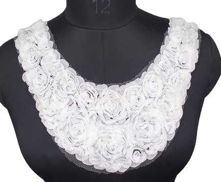 Ani Accessories rosy floral fantasy neckline with elegant embroidered floral detailing