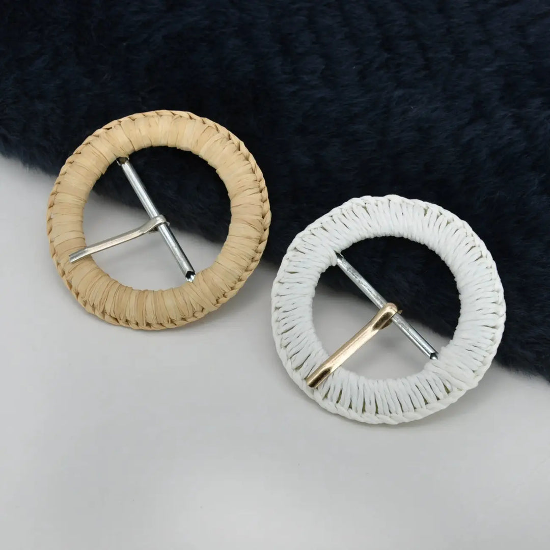 Ani Accessories round handcrafted buckle with metal pin 2.5 inch decorative buckle for belts bags DIY craft accessory