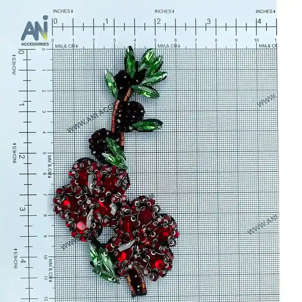 Ani Accessories sew flower patch on graph view showing shape and design for jackets shirts denim jeans bags and DIY clothing projects